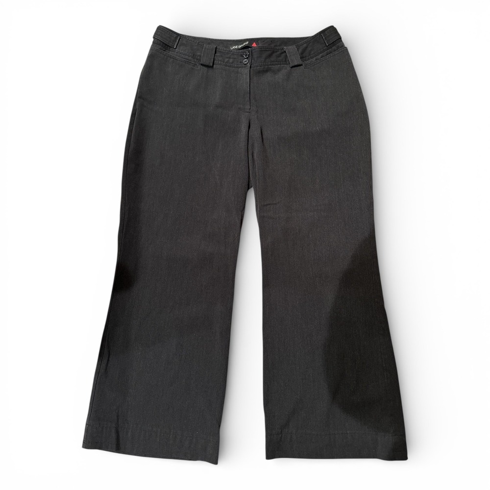 Lane Bryant 3 Tall Charcoal Gray Stretch Dress Pants Wide Leg Career Trouser